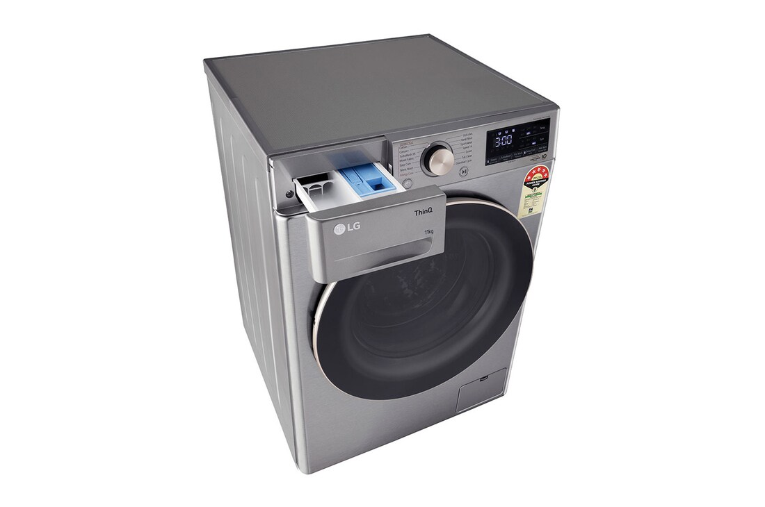 LG 11Kg Front Load Washing Machine, AI Direct Drive™, Platinum Silver, FHP1411Z9P