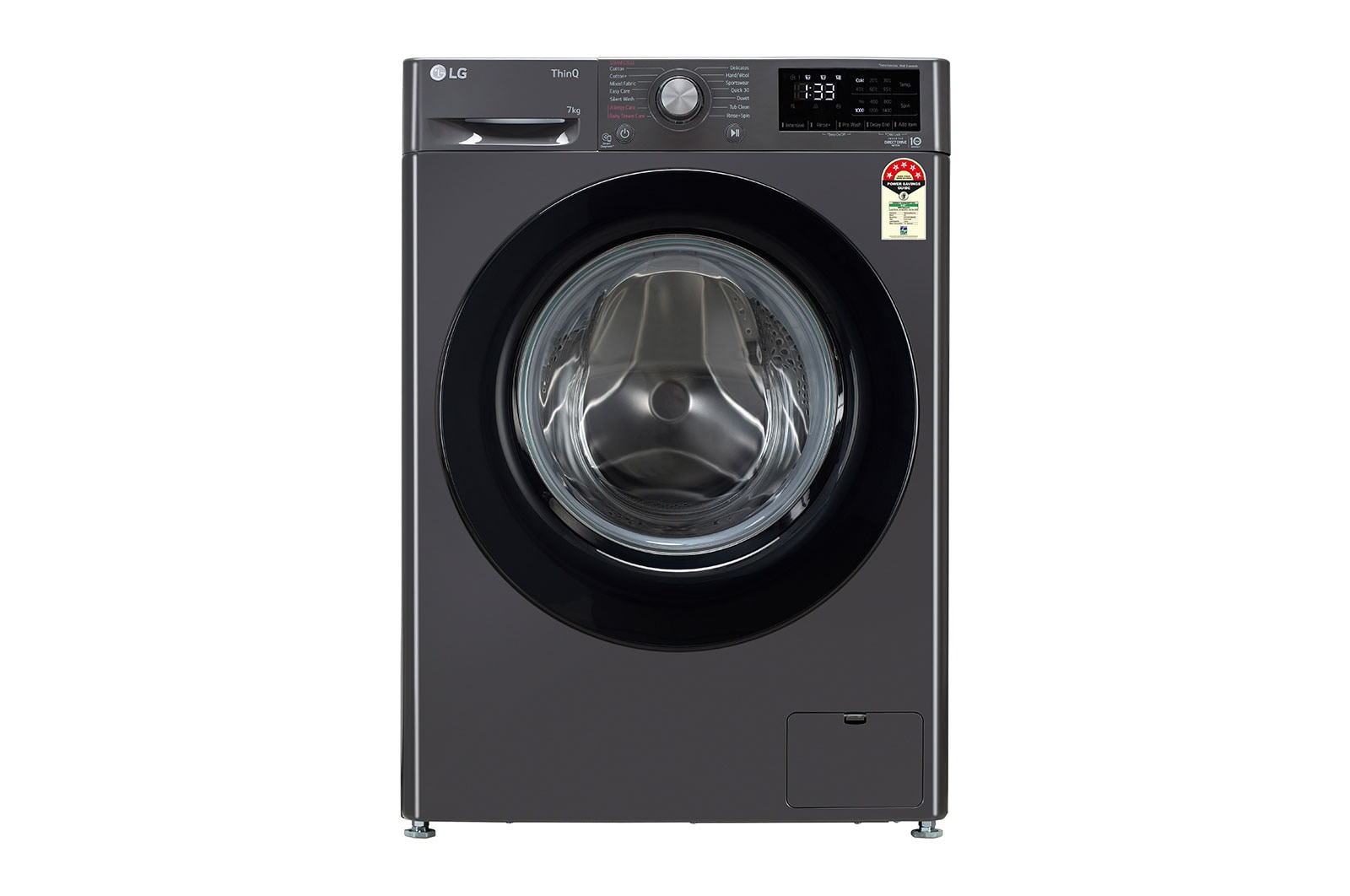 LG FHV1207Z2M front loading washing machine front view