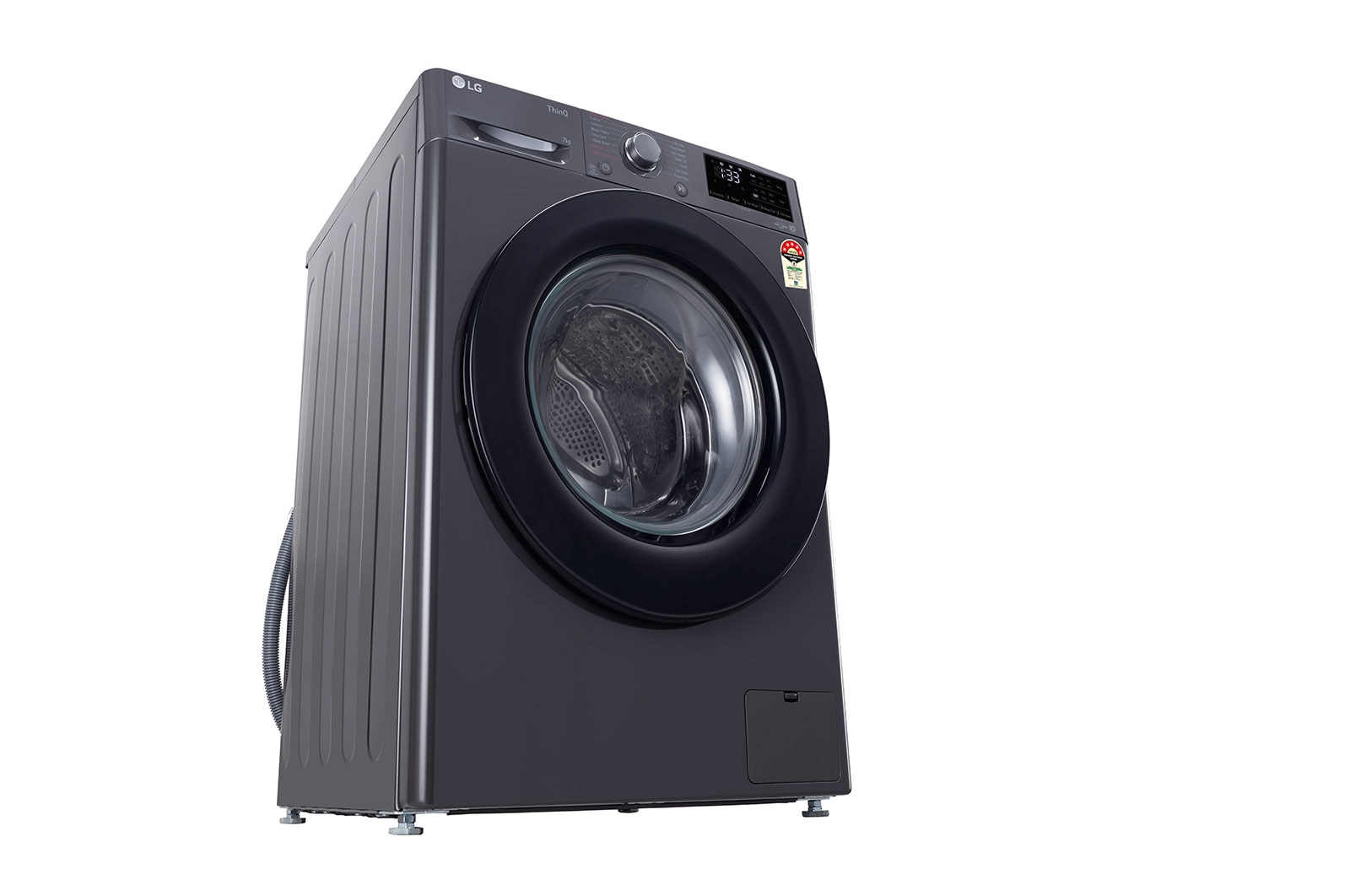 LG 7Kg Front Load Washing Machine, AI Direct Drive, Steam™, Middle Black, FHV1207Z2M