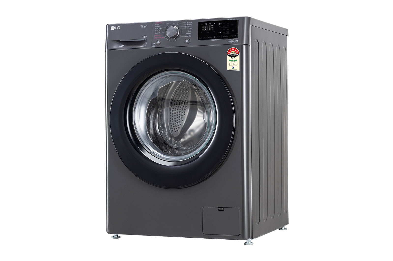 LG 6.5Kg Front Load Washing Machine, AI Direct Drive™, Middle Black, FHV1265Z2M