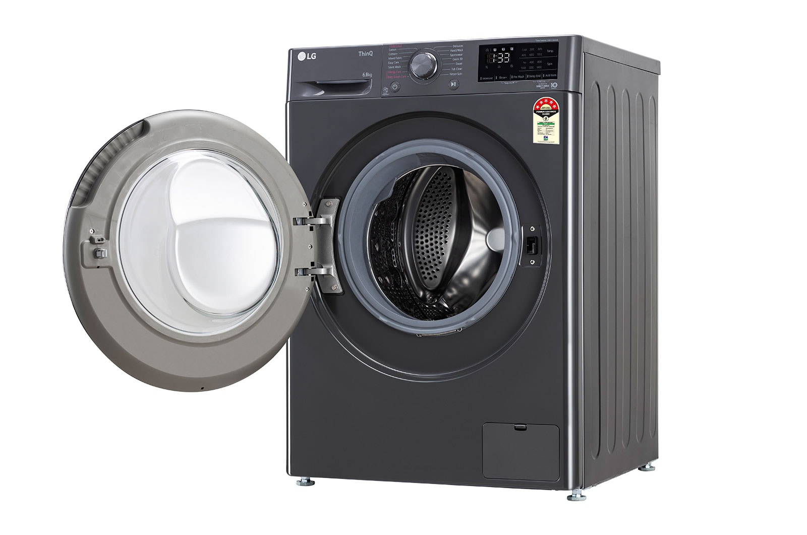 LG 6.5Kg Front Load Washing Machine, AI Direct Drive™, Middle Black, FHV1265Z2M