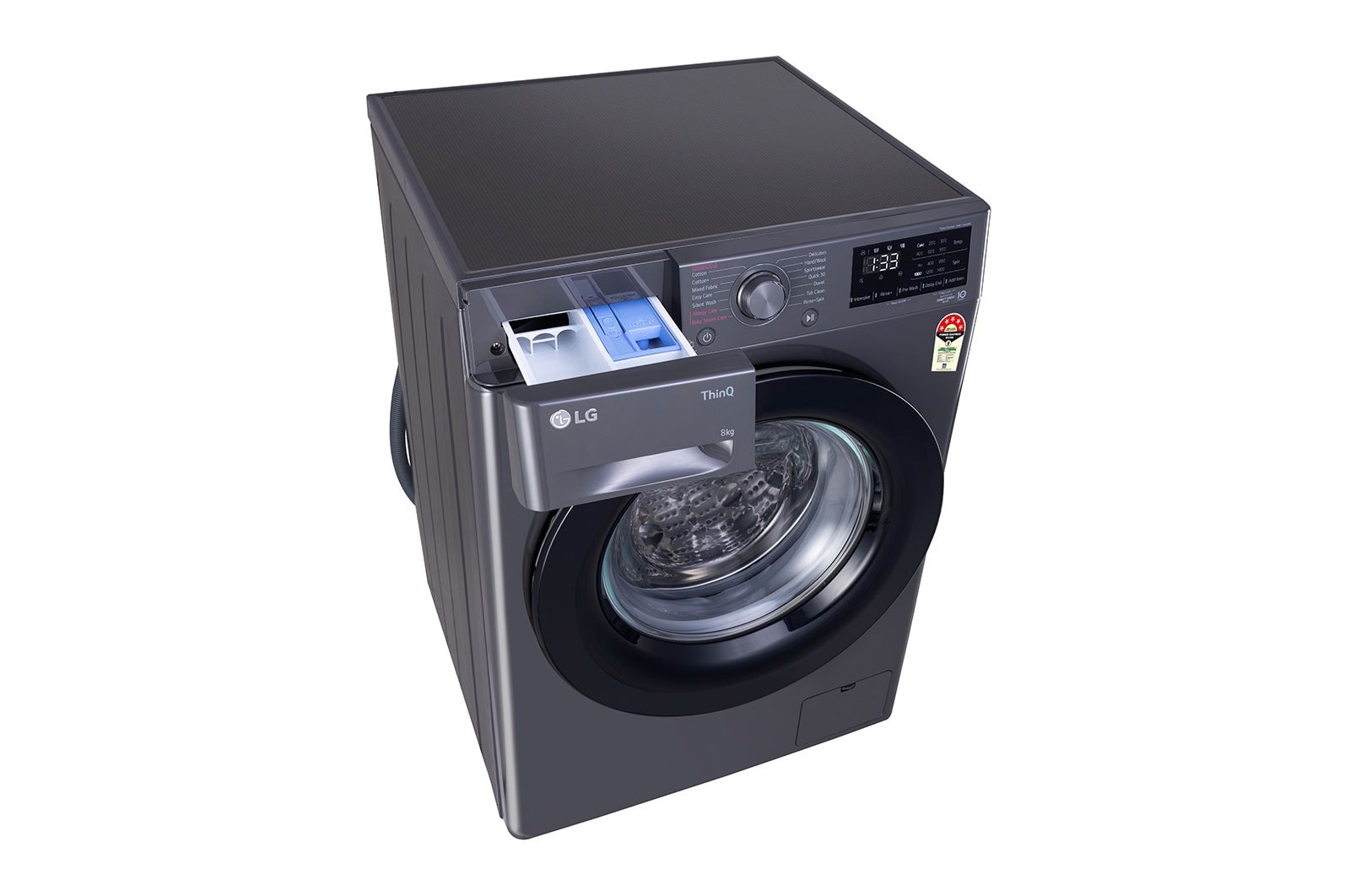 LG 8Kg Front Load Washing Machine, AI Direct Drive™ , Steam, Middle Black, FHV1408Z2M