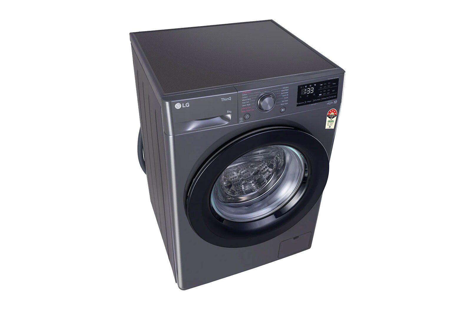 LG 8Kg Front Load Washing Machine, AI Direct Drive™ , Steam, Middle Black, FHV1408Z2M