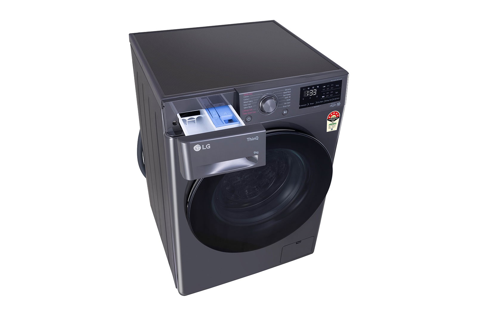 LG 9Kg Front Load Washing Machine, AI Direct Drive™, Middle Black, FHV1409Z4M