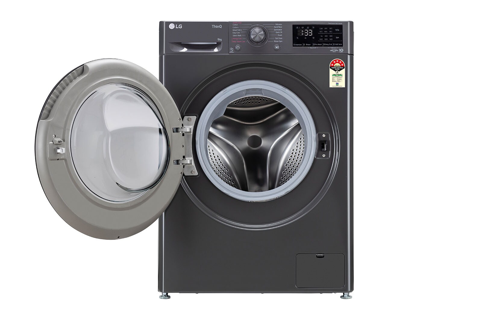 LG 9Kg Front Load Washing Machine, AI Direct Drive™, Middle Black, FHV1409Z4M