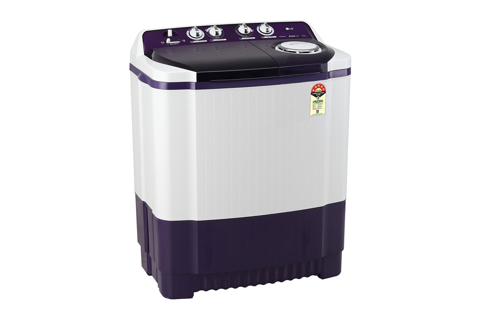 LG 7.5Kg Semi Automatic Top Load Washing Machine, Roller Jet Pulsator + Soak, Purple, P7525SPAZ