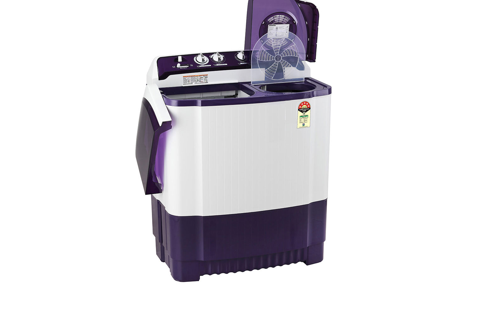 LG 7.5Kg Semi Automatic Top Load Washing Machine, Roller Jet Pulsator + Soak, Purple, P7525SPAZ