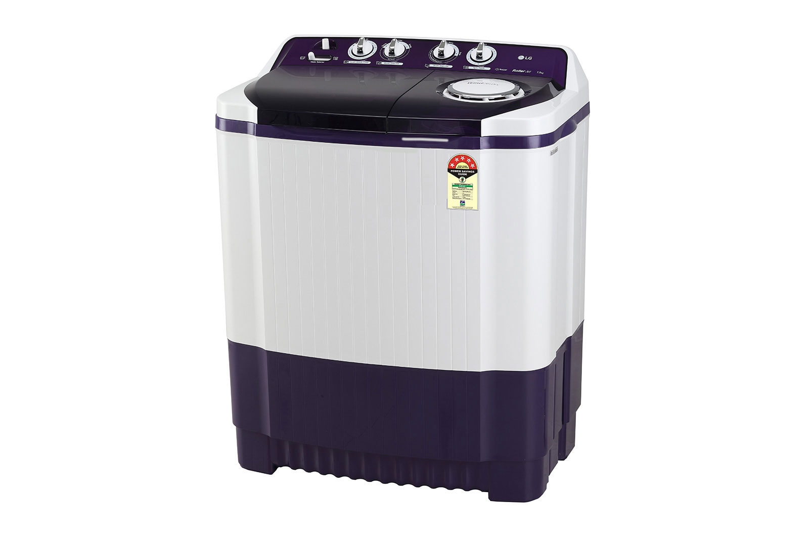 LG 7.5Kg Semi Automatic Top Load Washing Machine, Roller Jet Pulsator + Soak, Purple, P7525SPAZ