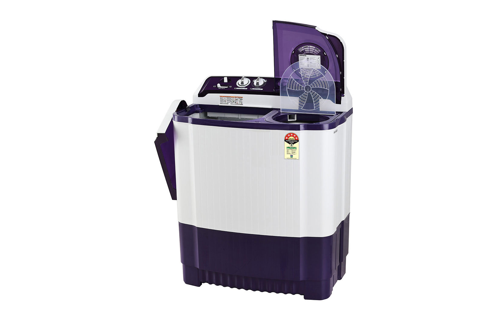 LG 7.5Kg Semi Automatic Top Load Washing Machine, Roller Jet Pulsator + Soak, Purple, P7525SPAZ