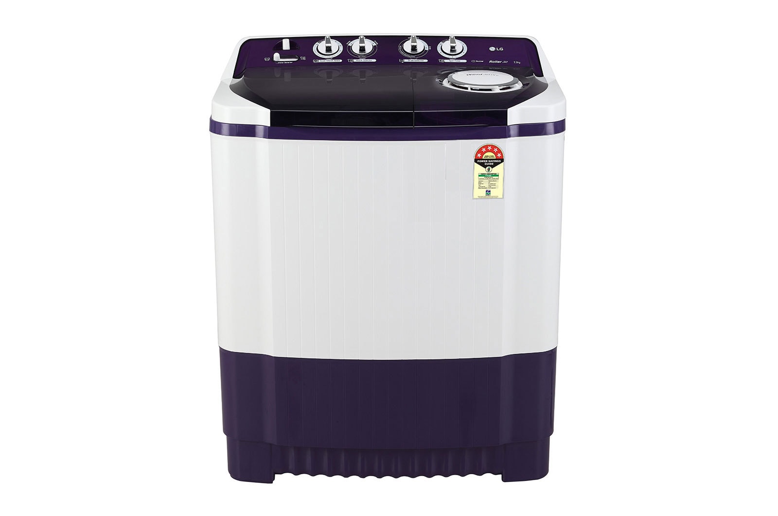 LG 8.5Kg Semi Automatic Top Load Washing Machine, Roller Jet Pulsator + Soak, Purple, P8535SPMZ