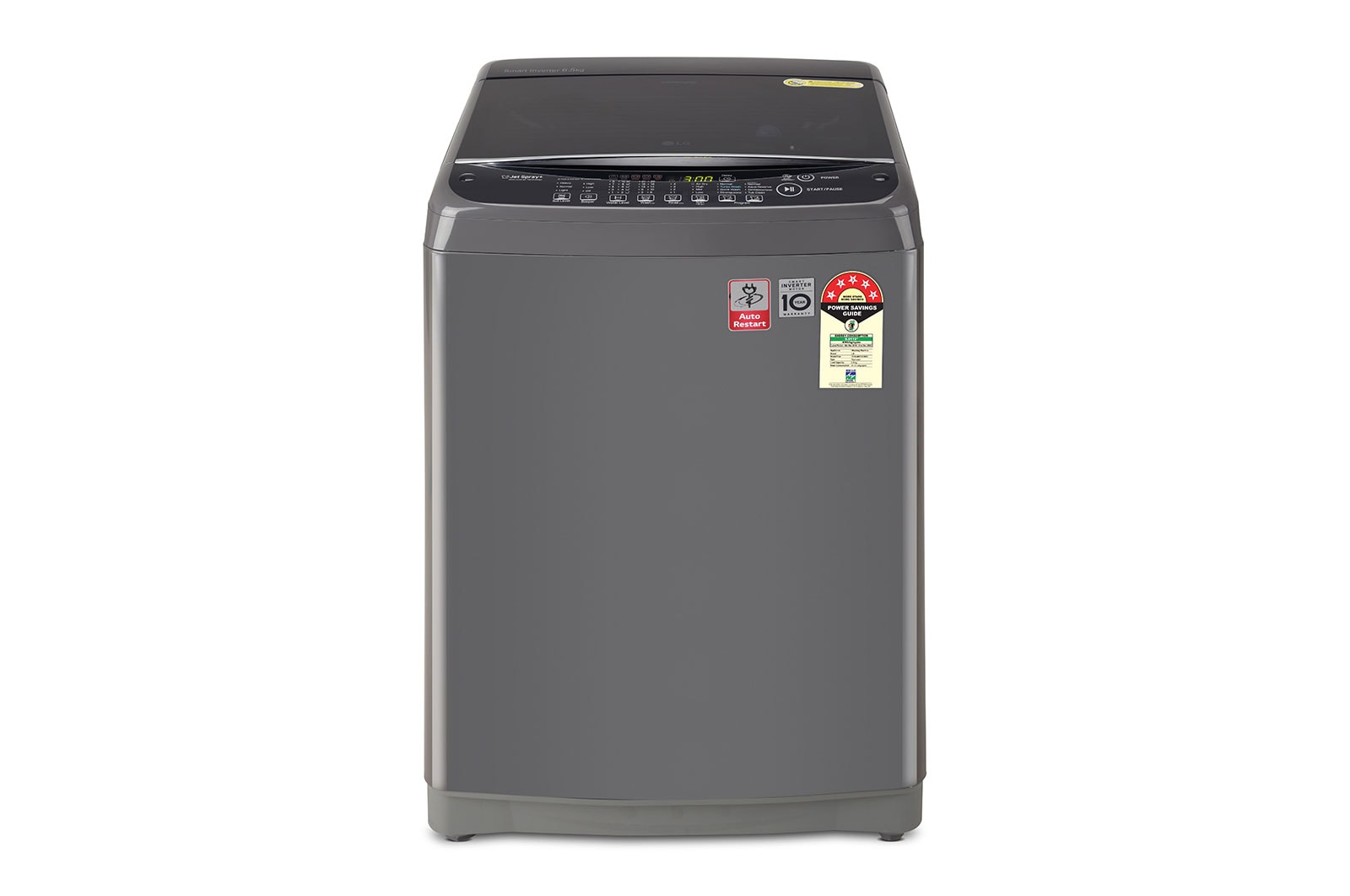 LG T65SJMB1Z top loading washing machine front view