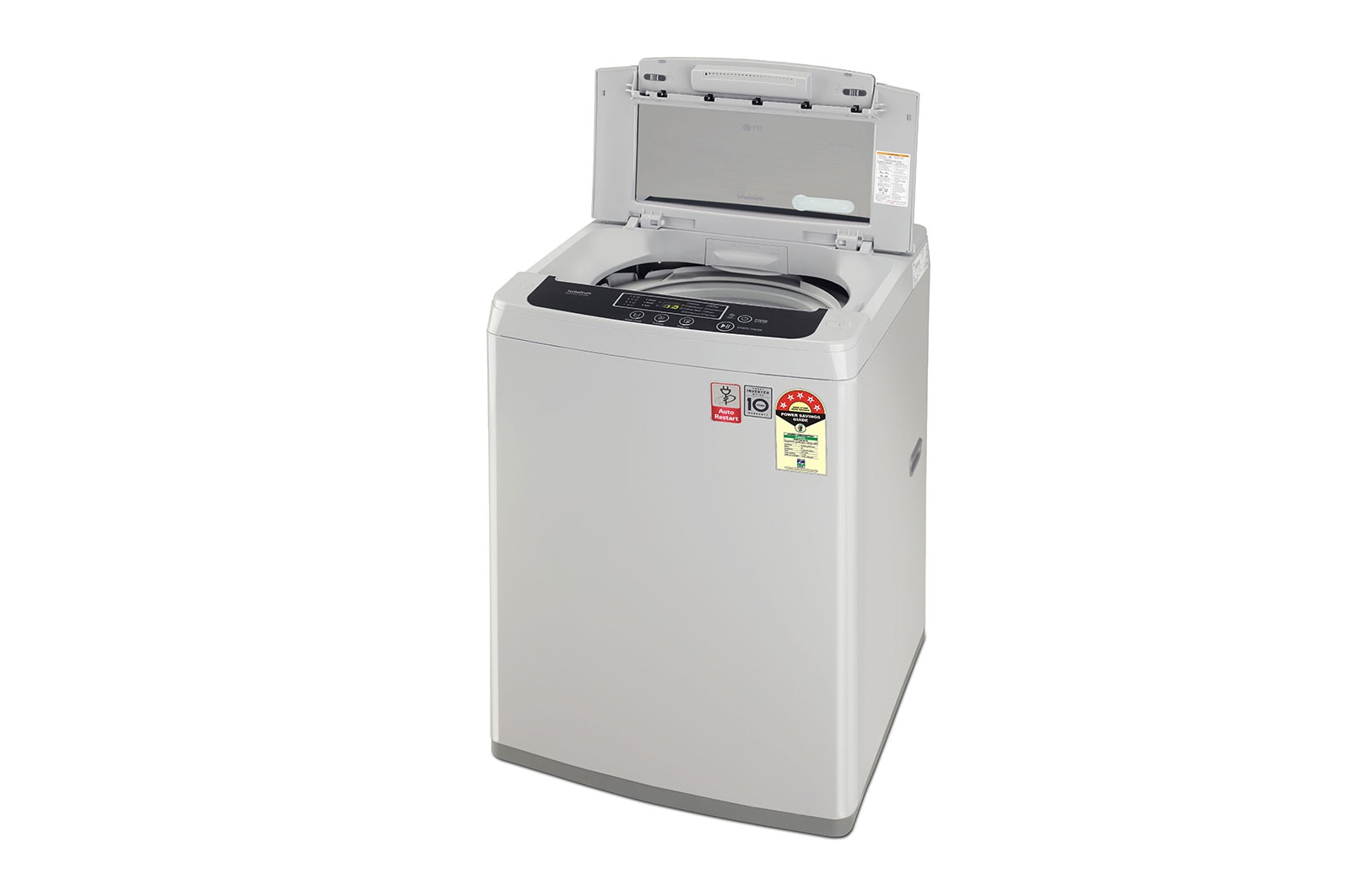 LG 7.5Kg Top Load Washing Machine, Smart Inverter Motor, Middle Free Silver, T75SKSF1Z