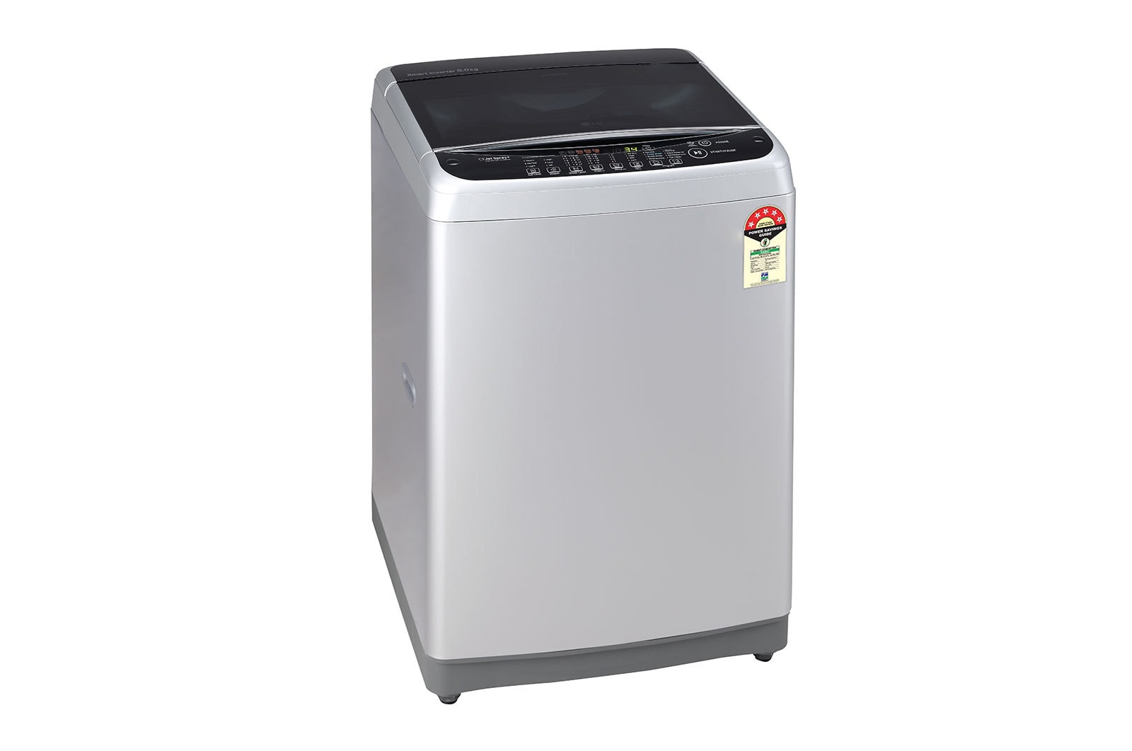 LG 8Kg Top Load Washing Machine, Smart Inverter Motor, Middle Free Silver, T80SJSF1Z