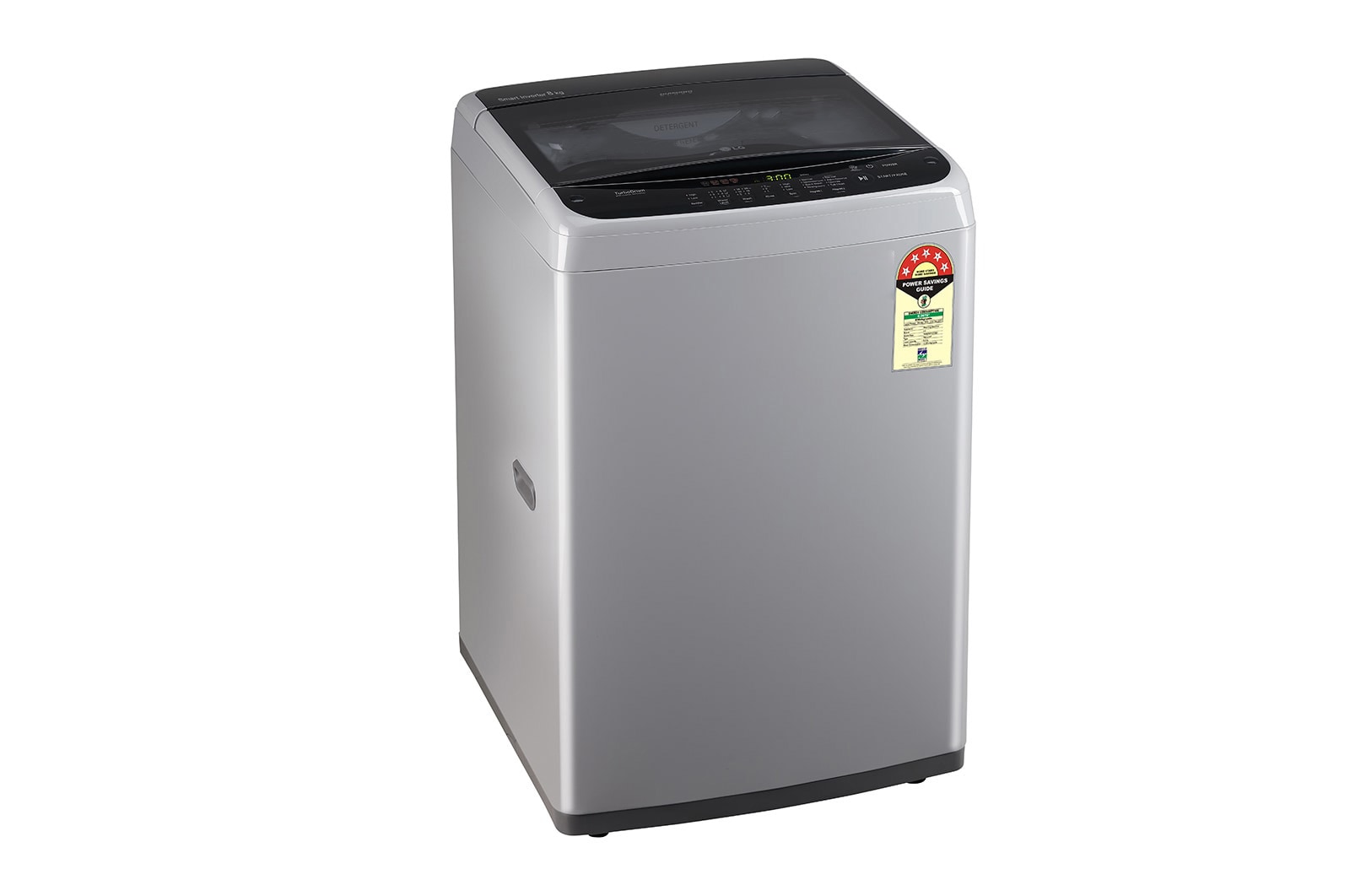 LG 8Kg Top Load Washing Machine, Smart Inverter Motor, Middle Free Silver, T80SPSF2Z