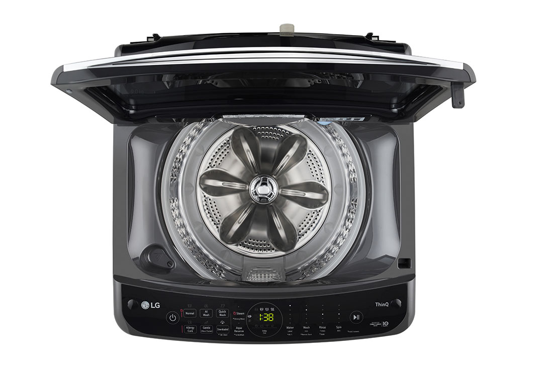 LG 9Kg Top Load Washing Machine, AI Direct Drive™, In-built Heater, Middle Black, 5 Star, THD09SWM
