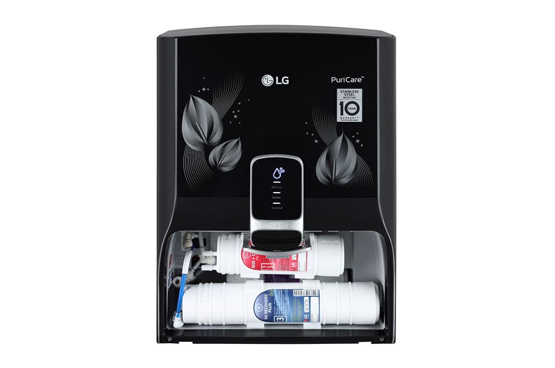 LG 8L RO+UV+Mineral Booster Water Purifier with Steel Tank, Black, WW174NPB