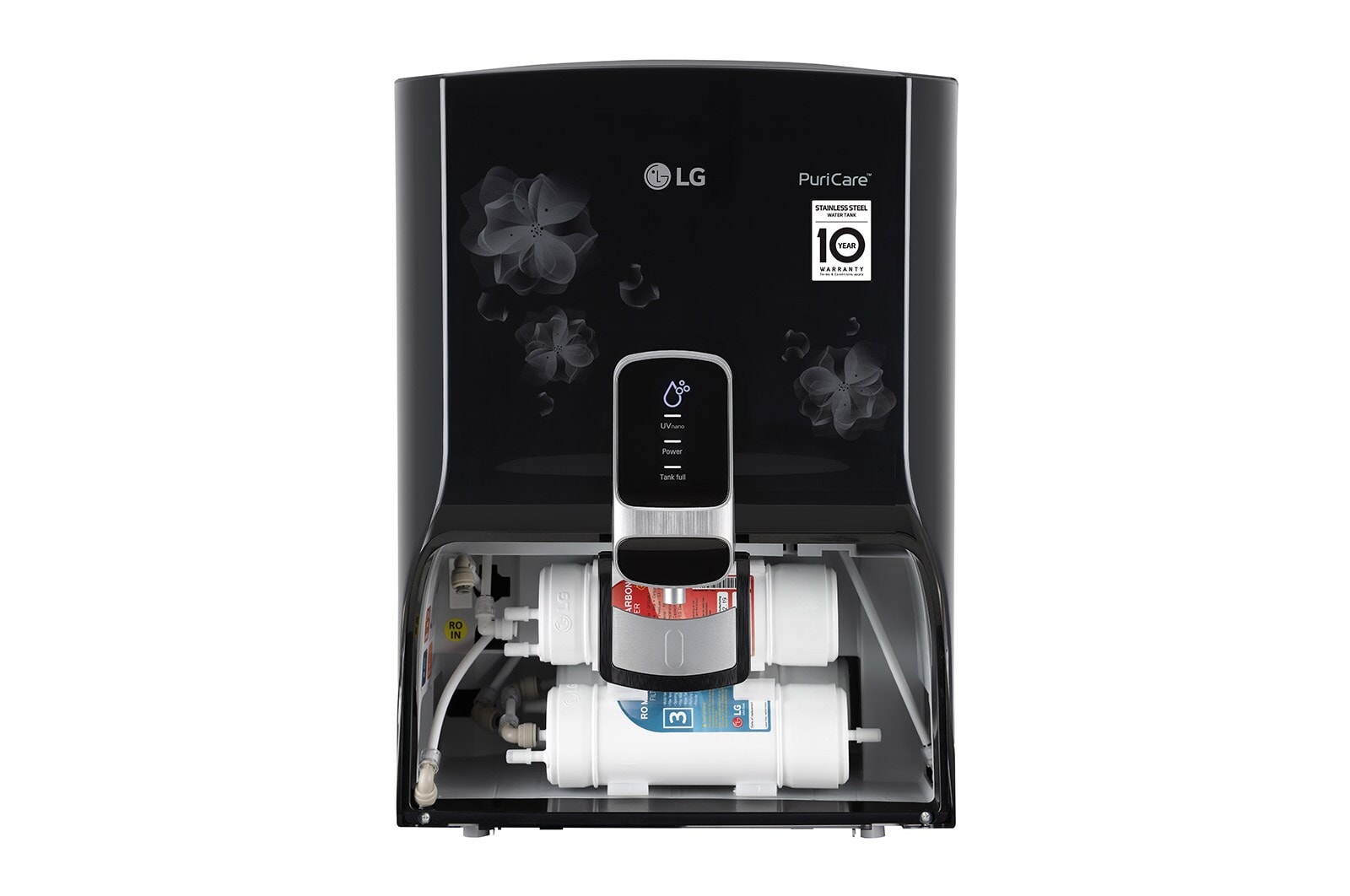 LG 8L RO+UV+Mineral Booster Water Purifier, Steel Tank, Black, WW151NP