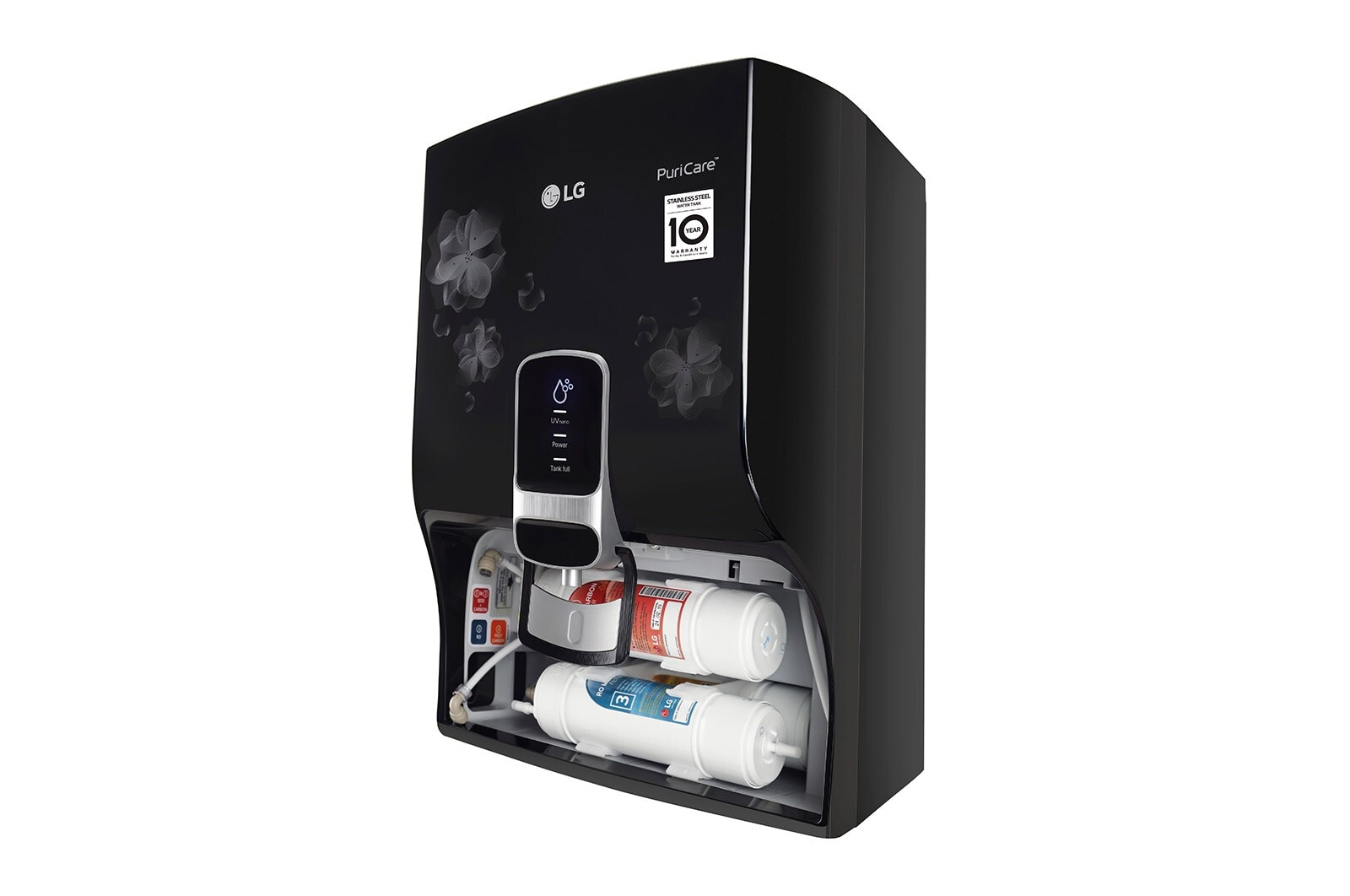 LG 8L RO+UV+Mineral Booster Water Purifier, Steel Tank, Black, WW151NP