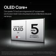 Immagine ravvicinata del TV LG OLED evo, OLED G4 che mostra il bordo superiore ultrasottile