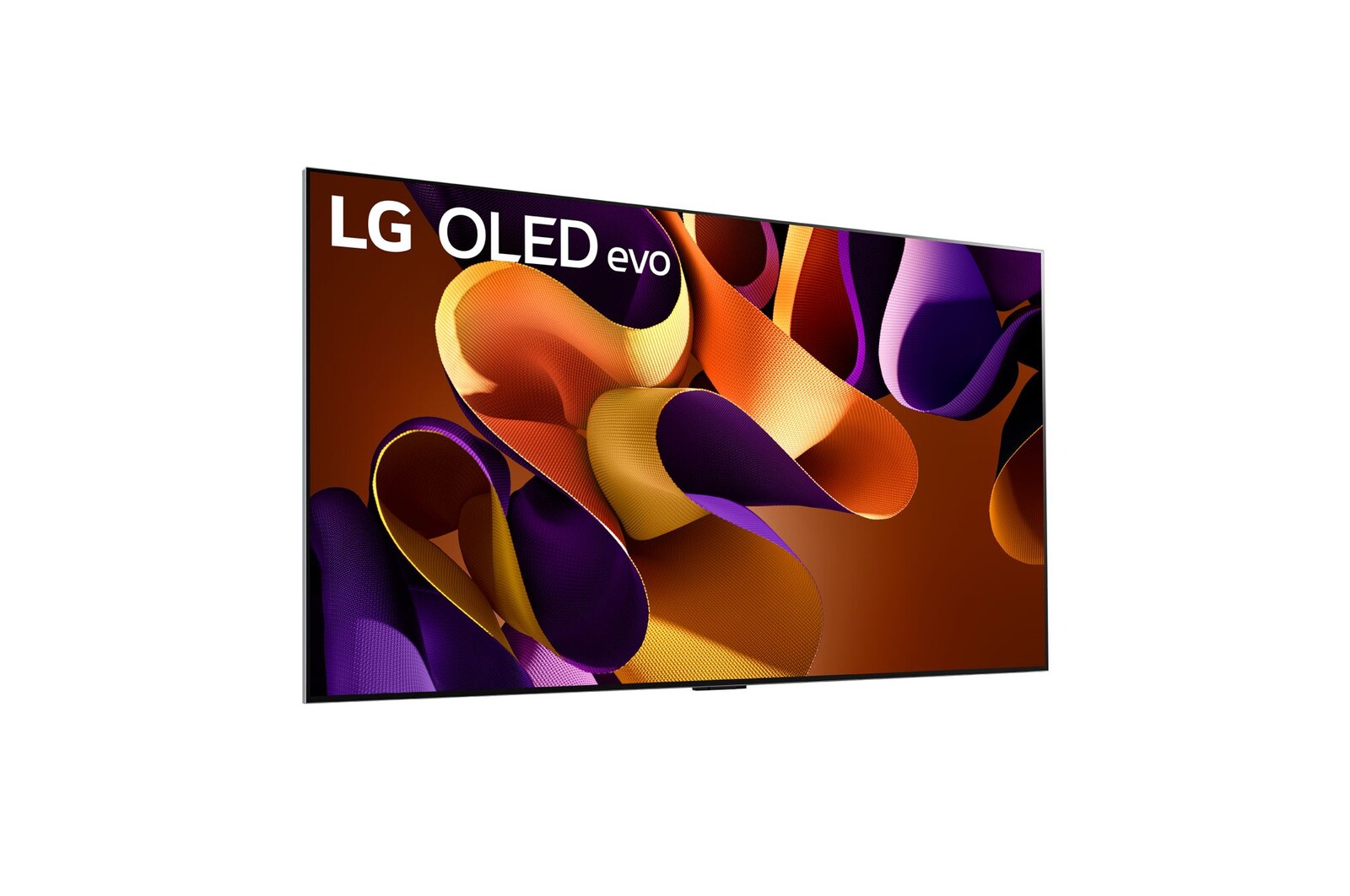 Vista laterale destra del TV LG OLED evo, OLED G4 sulla parete
