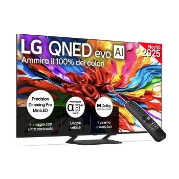 Foto frontale del TV LG QNED evo AI QNED93 85 