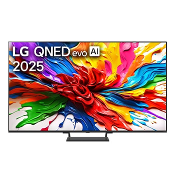 Foto frontale del TV LG QNED evo AI QNED93 85 