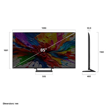 Dimensioni del TV LG QNED93