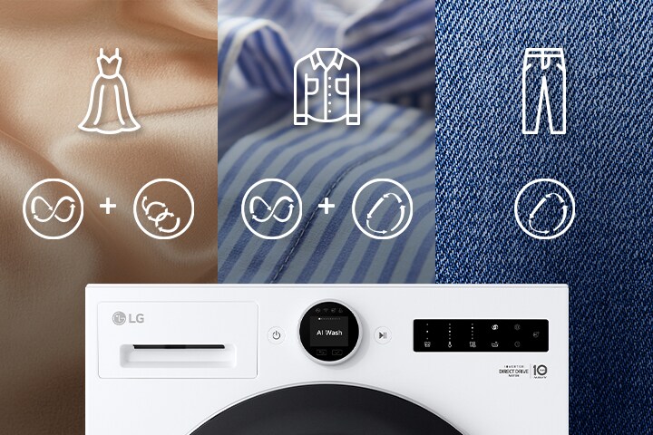 Tessuti di seta, camicie e jeans per descrivere la funzionalità AI Wash