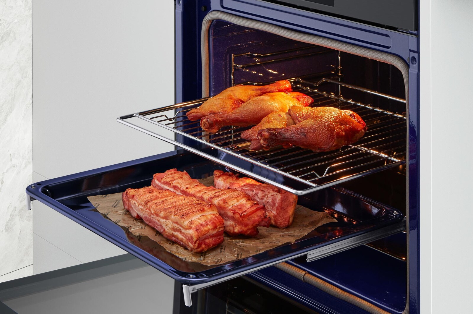LG Offerta Kit: Forno a vapore InstaView 76L Classe A++ e Microonde NeoChef 25 litri 1000W, WSED7665B.MH6565