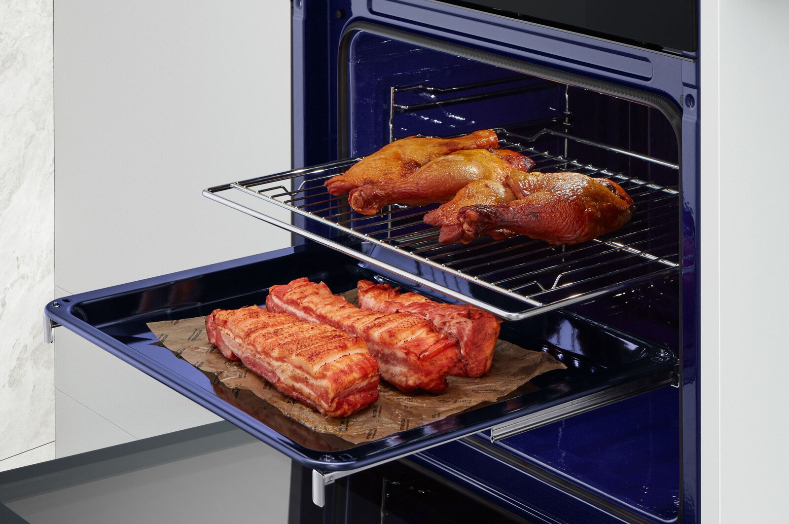 LG Offerta Kit: Forno 100% vapore InstaView 76L Classe A++ e Lavastoviglie a scomparsa totale QuadWash Serie 4, WSED7667M.DB475