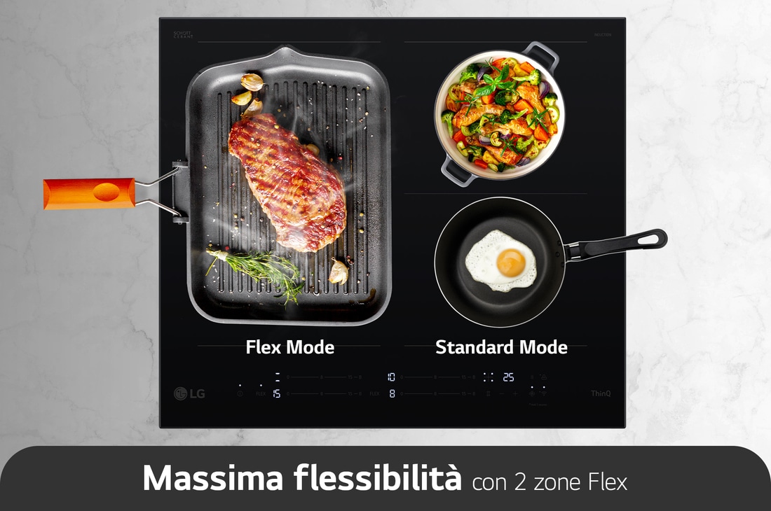 LG Offerta Kit: Forno 100% vapore InstaView 76L Classe A++ e Piano induzione 60cm, Potenza 2,5 ~ 7,4kW, WSED7667M.CBIZ7