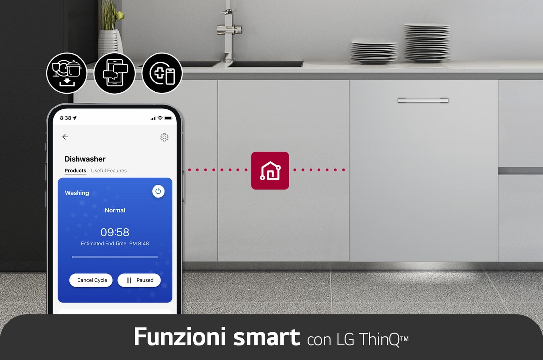 LG Offerta Kit: Forno 100% vapore InstaView 76L Classe A++ e Lavastoviglie a scomparsa totale QuadWash Serie 4, WSED7667M.DB475