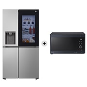 Vista frontale di Offerta Kit Esclusivo: Frigorifero Side-by-Side InstaView Classe D, 635L &#43; Microonde NeoChef 25 litri, potenza 1000W GSGV80PYLD.MH6565