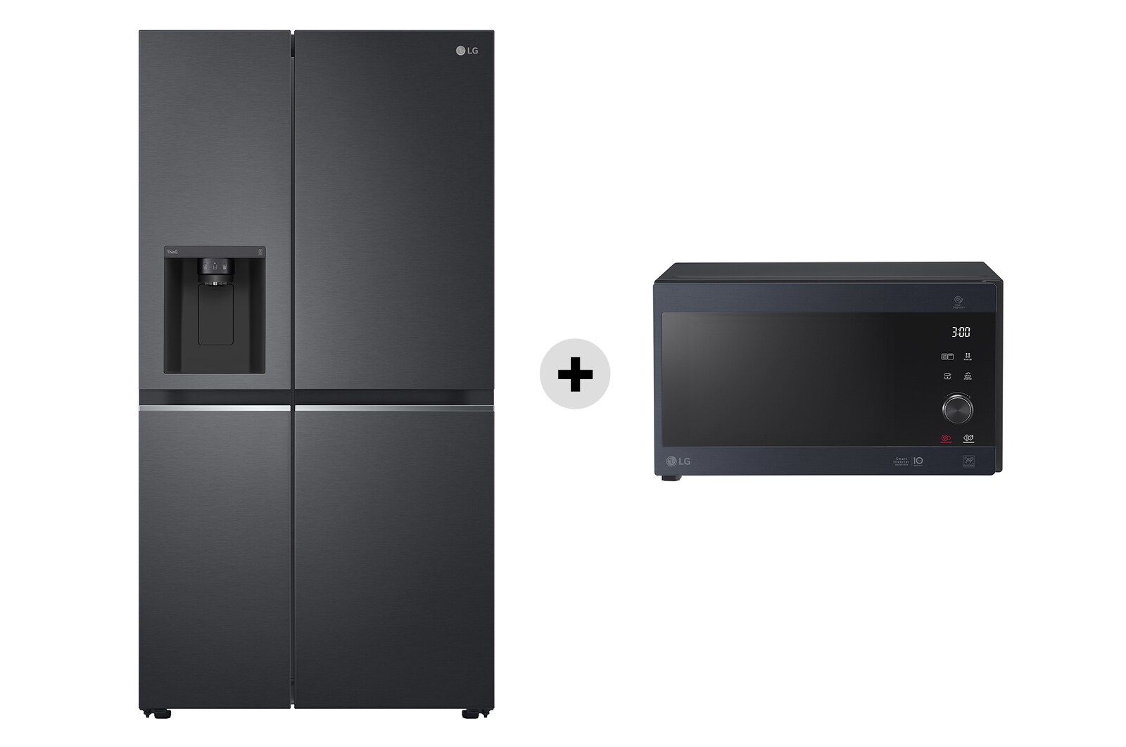 Vista frontale di Offerta Kit Esclusivo: Frigorifero Side-by-Side Classe D, 635L &#43; Microonde NeoChef 25 litri, potenza 1000W GSLV71MCTD.MH6565