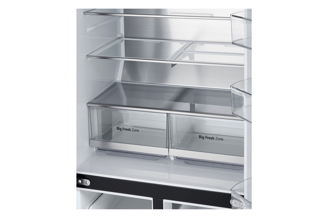 Dettaglio della parte interna superiore del frigo vista di lato