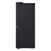Vista frontale con porte del frigo chiuse e porte del freezer aperte