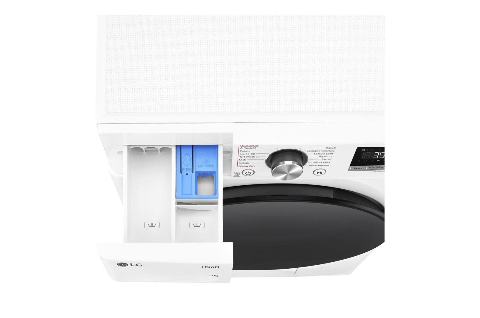 LG Lavatrice 11kg AI DD™ | Serie R7 Classe A-10% | 1400 giri, TurboWash 360, Vapore su 7 programmi, Wi-Fi | White, F4R7011TSWB