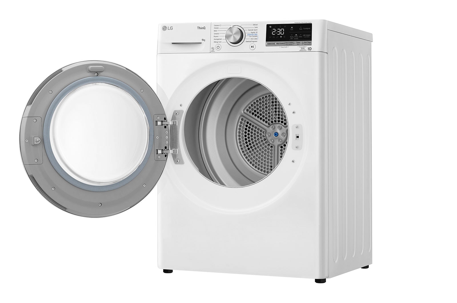 LG Asciugatrice 9kg Pompa di calore DUAL Inverter | Serie V5 Classe D | Eco Hybrid, Condensatore autopulente, Wi-Fi, RH90V5AV6N