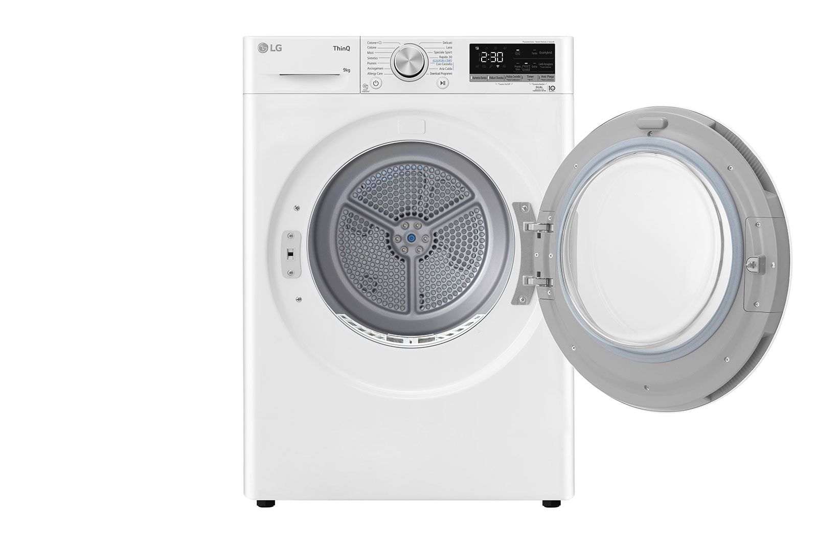 LG Asciugatrice 9kg Pompa di calore DUAL Inverter | Serie V5 Classe D | Eco Hybrid, Condensatore autopulente, Wi-Fi, RH90V5AV6N