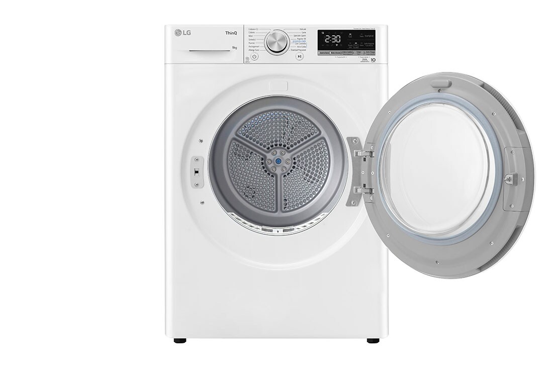 LG Asciugatrice 9kg Pompa di calore DUAL Inverter | Serie V5 Classe D | Eco Hybrid, Condensatore autopulente, Wi-Fi, RH90V5AV6N