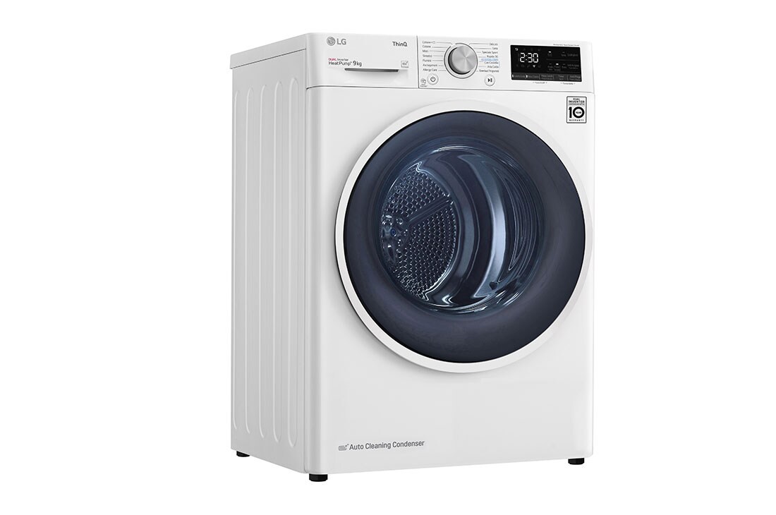 LG Asciugatrice 9kg a Pompa Di Calore condensatore autopulente Classe C Bianca, RH90V9AVHN