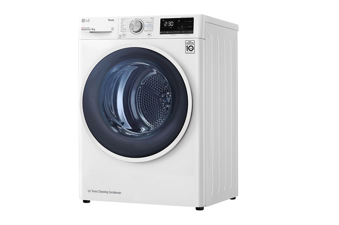 LG Asciugatrice 9kg a Pompa Di Calore condensatore autopulente Classe C Bianca, RH90V9AVHN