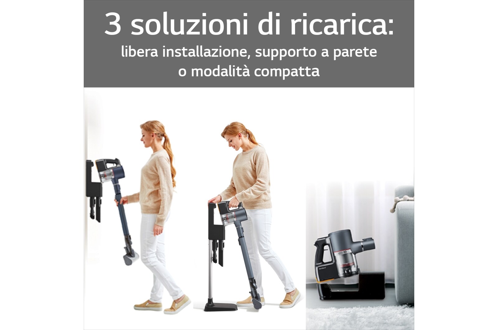 LG OFFERTA Lavasciuga + Aspirapolvere: Lavasciuga slim 8,5/5kg AI DD + CordZero™ A9K Ultra Kompressor™ 200 W, 120 min, F2DV9S8H2E.ULTRA1B