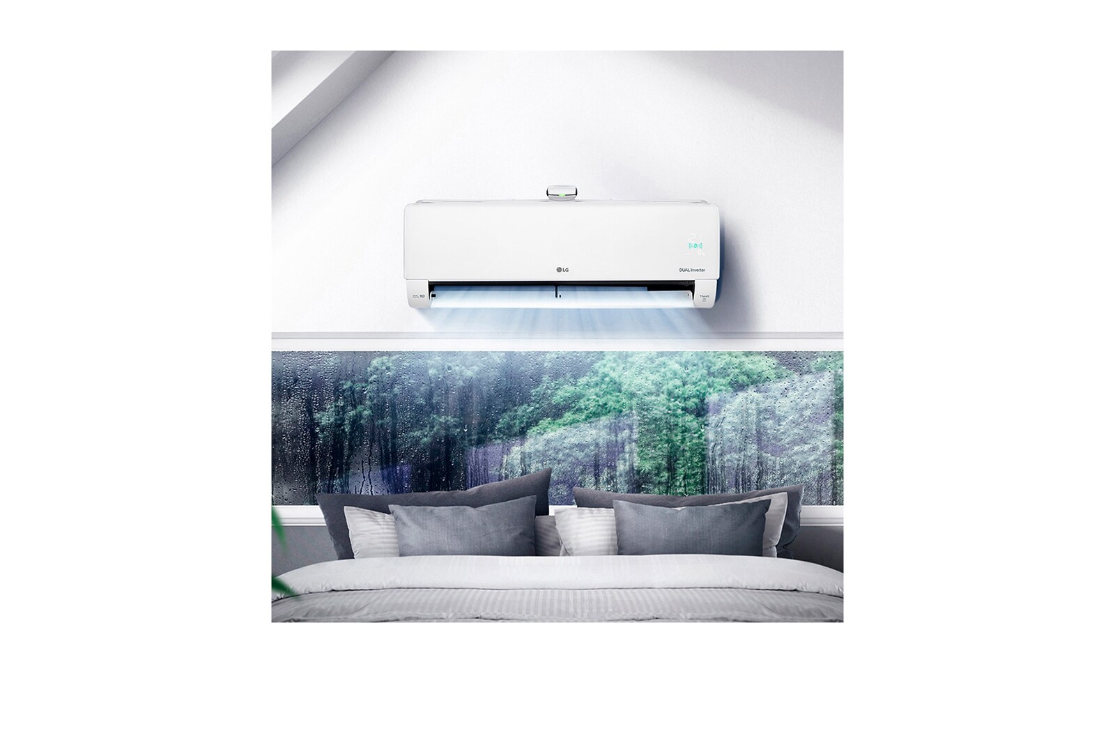LG DUALCOOL Atmosfera Climatizzatore Inverter 9000 BTU, Purificazione dell'aria, Diffusore di ioni, Wi-Fi ThinQ, AP09RT