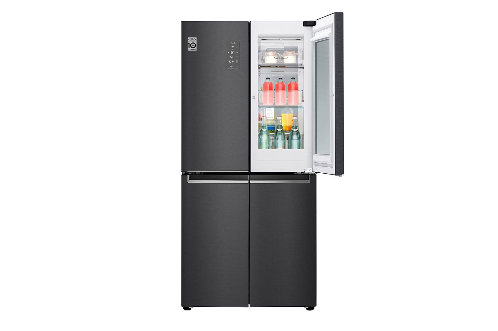 LG Frigorifero Multidoor Slim InstaView Door-in-Door | Classe E, 530L | Wi-Fi, Door & Linear Cooling, No frost | Nero, GMQ844MC5E