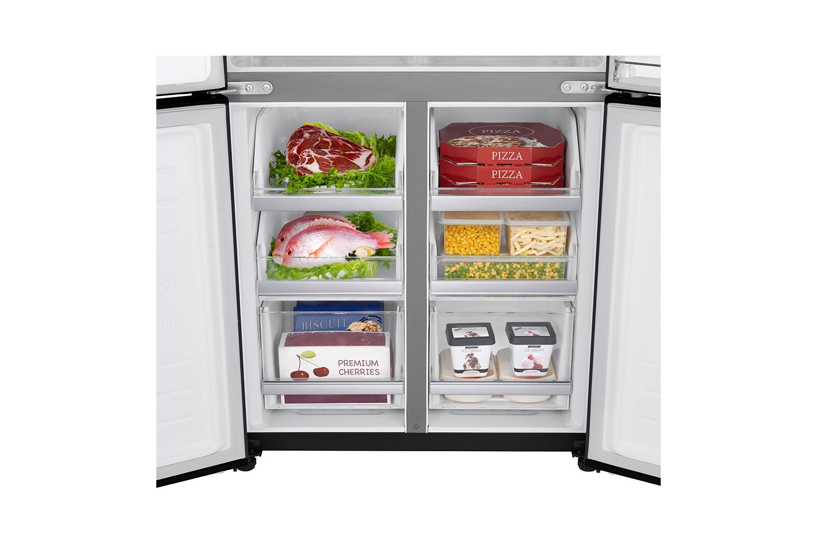 LG Frigorifero Multidoor Slim InstaView Door-in-Door | Classe E, 530L | Wi-Fi, Door & Linear Cooling, No frost | Nero, GMQ844MC5E
