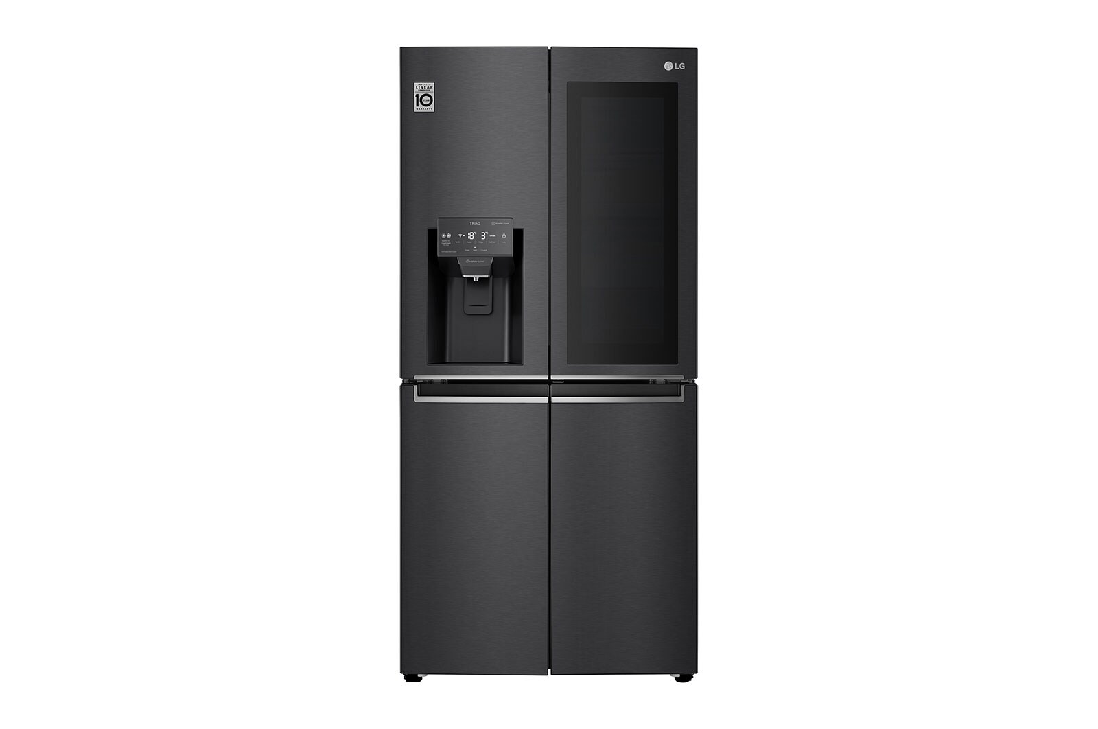 LG Frigorifero Multidoor Slim InstaView Door-in-Door | Classe F, 508L | Wi-Fi, Dispenser con allaccio, UVnano, No frost | Nero, GMX844MC6F