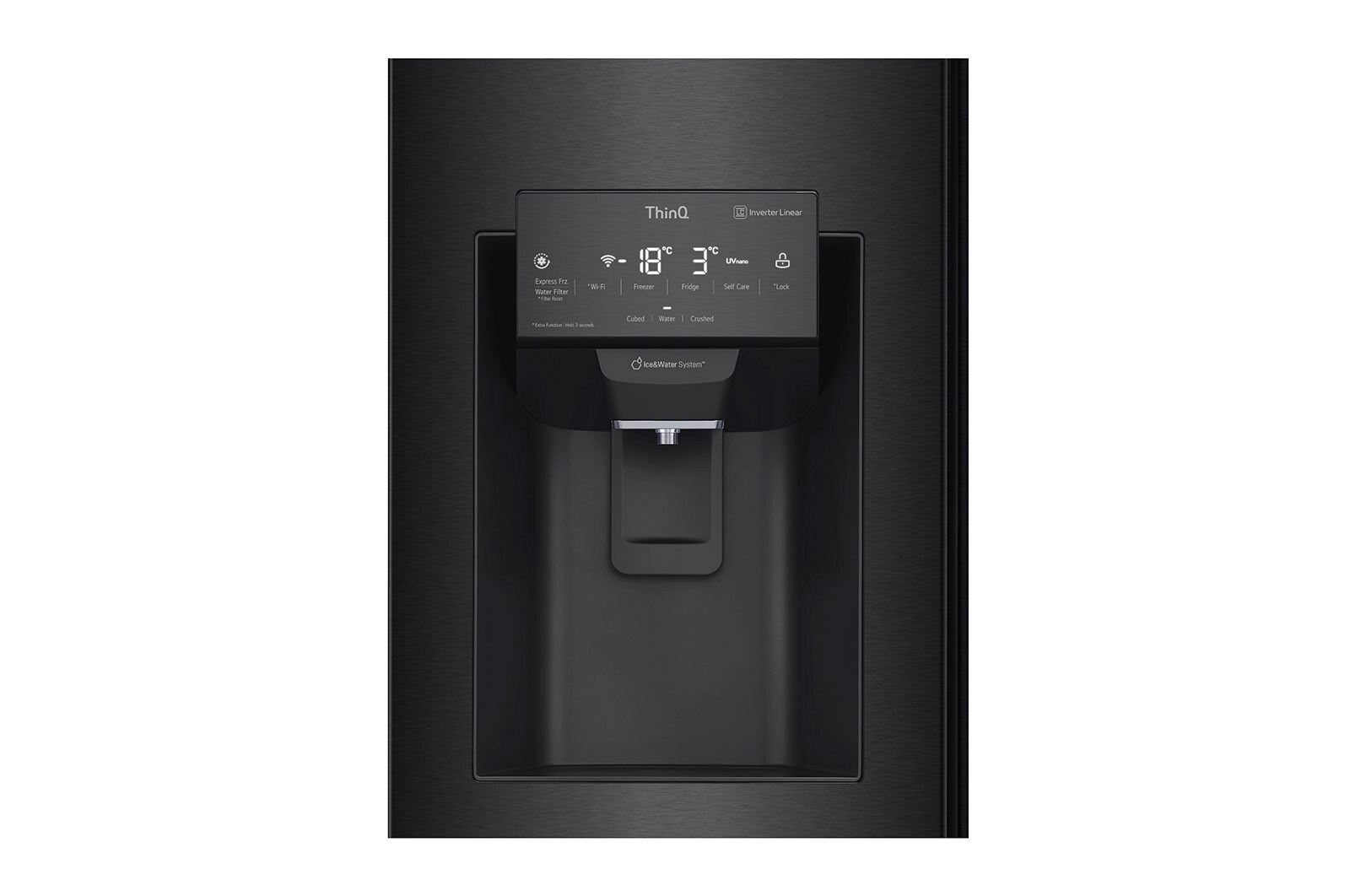 LG Frigorifero Multidoor Slim InstaView Door-in-Door | Classe F, 508L | Wi-Fi, Dispenser con allaccio, UVnano, No frost | Nero, GMX844MC6F