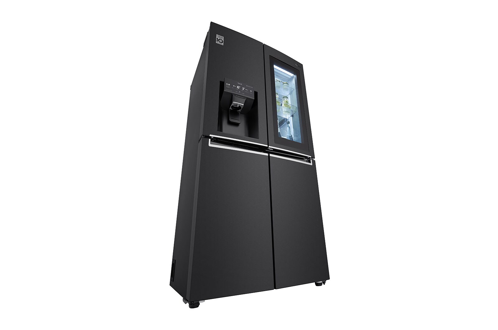 LG Frigorifero Multidoor Slim InstaView Door-in-Door | Classe F, 508L | Wi-Fi, Dispenser con allaccio, UVnano, No frost | Nero, GMX844MC6F