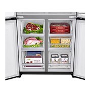 LG Frigorifero Multidoor Slim InstaView Door-in-Door | Classe F, 508L | Wi-Fi, Dispenser con allaccio, UVnano, No frost | Nero, GMX844MC6F